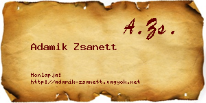 Adamik Zsanett névjegykártya